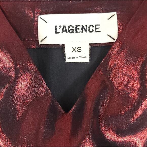 L'agence Foiled Shimmer Tank Top Holiday Red - Picture 7 of 11